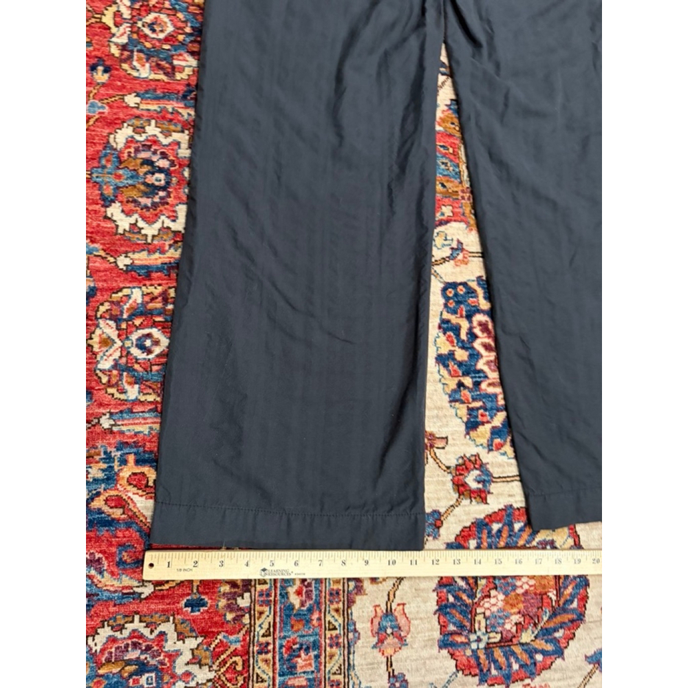 Cotélac Women’s Size 4 Black Pinstripe Wide Leg Cropped Pants Textured Cotton - Picture 9 of 10